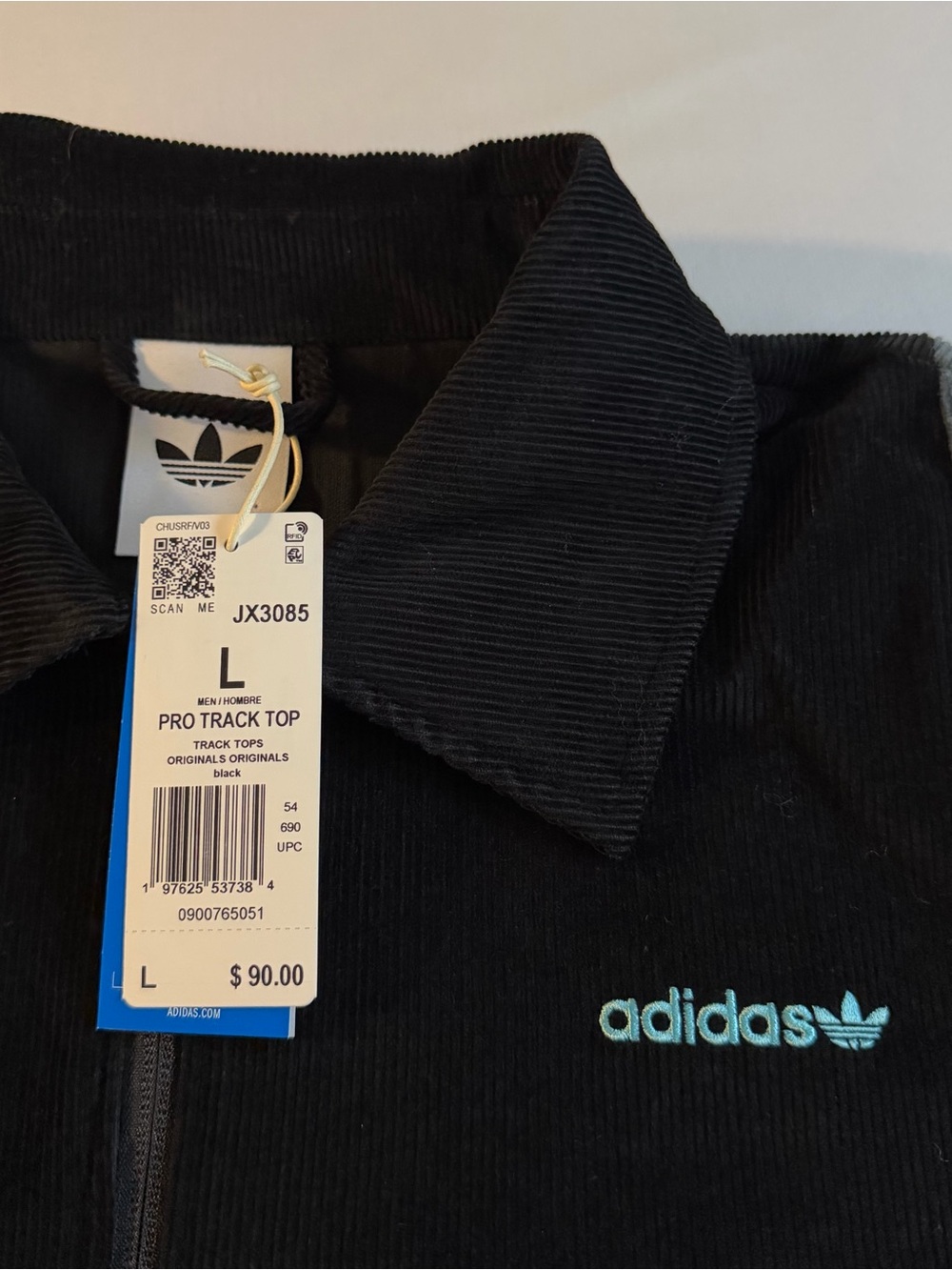 Adidas Originals Corduroy Pro Track Top Men Retro Trefoil Full Zip Jacket - Picture 2 of 7